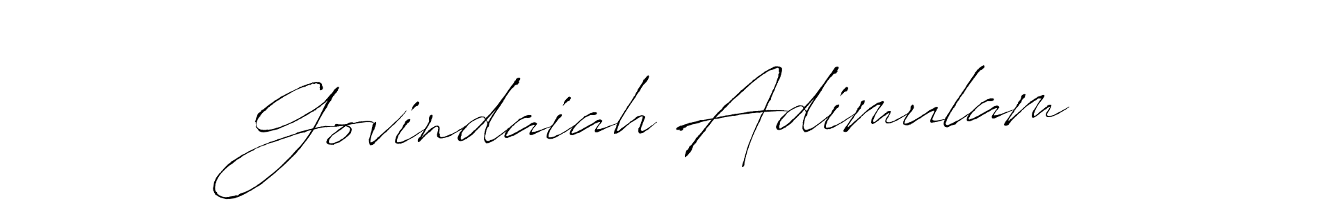 The best way (Antro_Vectra) to make a short signature is to pick only two or three words in your name. The name Govindaiah Adimulam include a total of six letters. For converting this name. Govindaiah Adimulam signature style 6 images and pictures png