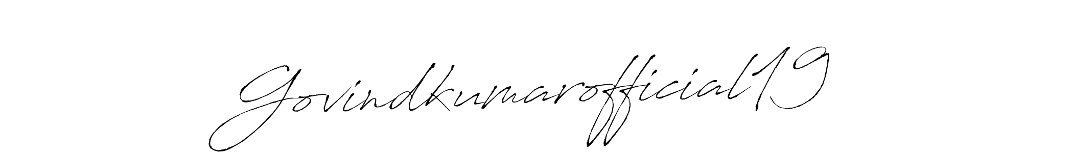 Similarly Antro_Vectra is the best handwritten signature design. Signature creator online .You can use it as an online autograph creator for name Govindkumarofficial19. Govindkumarofficial19 signature style 6 images and pictures png