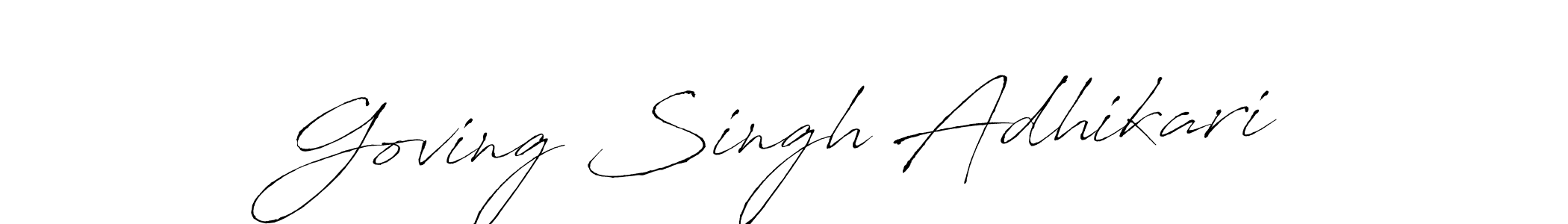 How to make Goving Singh Adhikari signature? Antro_Vectra is a professional autograph style. Create handwritten signature for Goving Singh Adhikari name. Goving Singh Adhikari signature style 6 images and pictures png