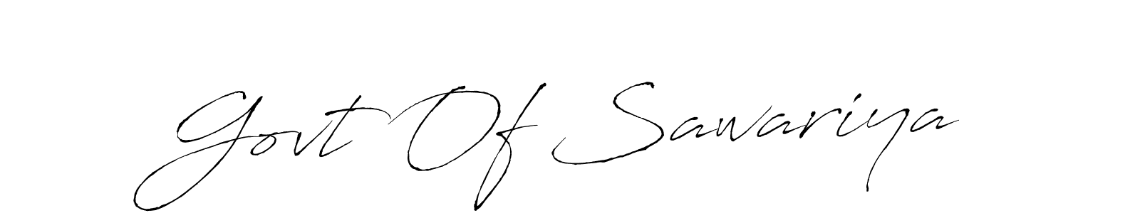 How to make Govt Of Sawariya name signature. Use Antro_Vectra style for creating short signs online. This is the latest handwritten sign. Govt Of Sawariya signature style 6 images and pictures png