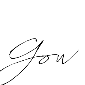 Gow stylish signature style. Best Handwritten Sign (Antro_Vectra) for my name. Handwritten Signature Collection Ideas for my name Gow. Gow signature style 6 images and pictures png