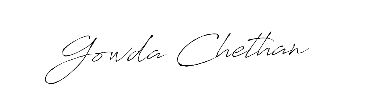 Make a beautiful signature design for name Gowda Chethan. With this signature (Antro_Vectra) style, you can create a handwritten signature for free. Gowda Chethan signature style 6 images and pictures png