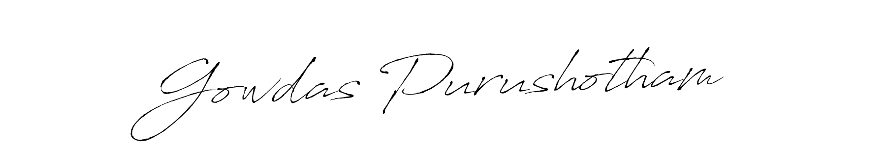 Make a beautiful signature design for name Gowdas Purushotham. With this signature (Antro_Vectra) style, you can create a handwritten signature for free. Gowdas Purushotham signature style 6 images and pictures png