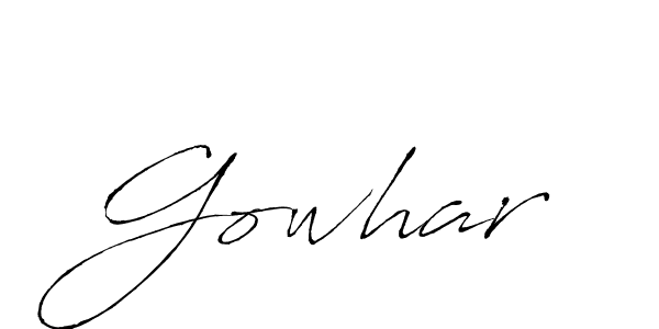 Use a signature maker to create a handwritten signature online. With this signature software, you can design (Antro_Vectra) your own signature for name Gowhar. Gowhar signature style 6 images and pictures png