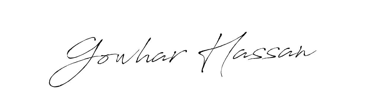 Gowhar Hassan stylish signature style. Best Handwritten Sign (Antro_Vectra) for my name. Handwritten Signature Collection Ideas for my name Gowhar Hassan. Gowhar Hassan signature style 6 images and pictures png