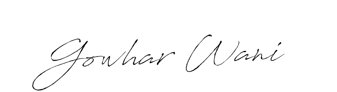 The best way (Antro_Vectra) to make a short signature is to pick only two or three words in your name. The name Gowhar Wani include a total of six letters. For converting this name. Gowhar Wani signature style 6 images and pictures png