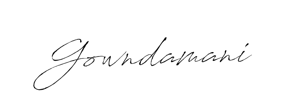 Make a beautiful signature design for name Gowndamani. With this signature (Antro_Vectra) style, you can create a handwritten signature for free. Gowndamani signature style 6 images and pictures png