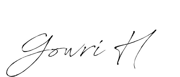 Use a signature maker to create a handwritten signature online. With this signature software, you can design (Antro_Vectra) your own signature for name Gowri H. Gowri H signature style 6 images and pictures png