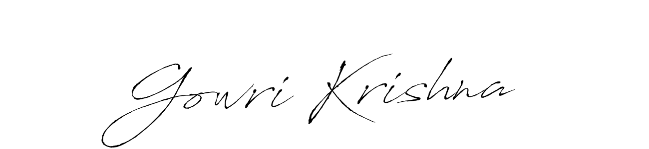 Make a beautiful signature design for name Gowri Krishna. With this signature (Antro_Vectra) style, you can create a handwritten signature for free. Gowri Krishna signature style 6 images and pictures png