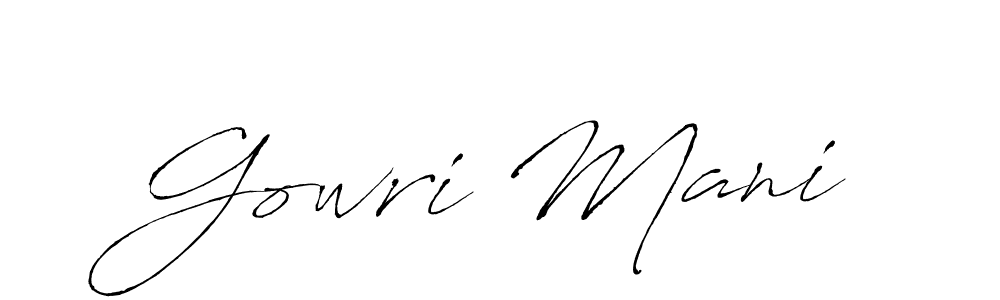 Make a beautiful signature design for name Gowri Mani. Use this online signature maker to create a handwritten signature for free. Gowri Mani signature style 6 images and pictures png