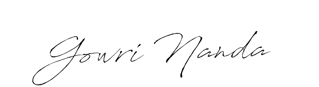 Make a beautiful signature design for name Gowri Nanda. With this signature (Antro_Vectra) style, you can create a handwritten signature for free. Gowri Nanda signature style 6 images and pictures png