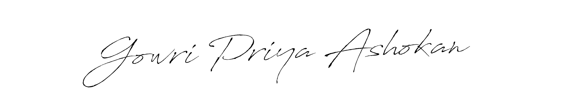 You should practise on your own different ways (Antro_Vectra) to write your name (Gowri Priya Ashokan) in signature. don't let someone else do it for you. Gowri Priya Ashokan signature style 6 images and pictures png