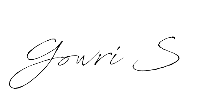 It looks lik you need a new signature style for name Gowri S. Design unique handwritten (Antro_Vectra) signature with our free signature maker in just a few clicks. Gowri S signature style 6 images and pictures png