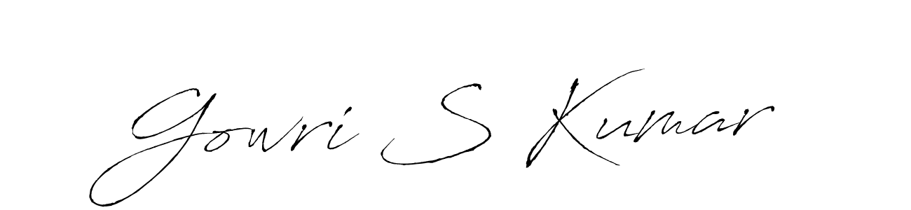 This is the best signature style for the Gowri S Kumar name. Also you like these signature font (Antro_Vectra). Mix name signature. Gowri S Kumar signature style 6 images and pictures png