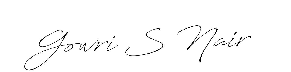 How to make Gowri S Nair signature? Antro_Vectra is a professional autograph style. Create handwritten signature for Gowri S Nair name. Gowri S Nair signature style 6 images and pictures png