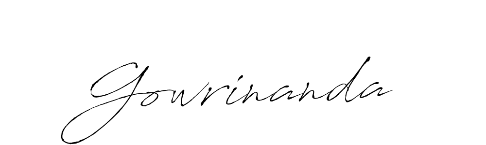 Create a beautiful signature design for name Gowrinanda. With this signature (Antro_Vectra) fonts, you can make a handwritten signature for free. Gowrinanda signature style 6 images and pictures png