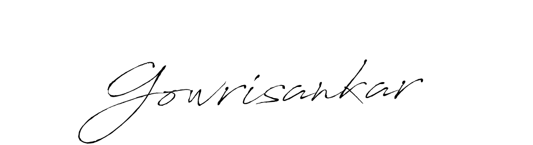 How to make Gowrisankar name signature. Use Antro_Vectra style for creating short signs online. This is the latest handwritten sign. Gowrisankar signature style 6 images and pictures png