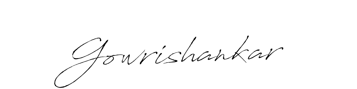 Use a signature maker to create a handwritten signature online. With this signature software, you can design (Antro_Vectra) your own signature for name Gowrishankar. Gowrishankar signature style 6 images and pictures png