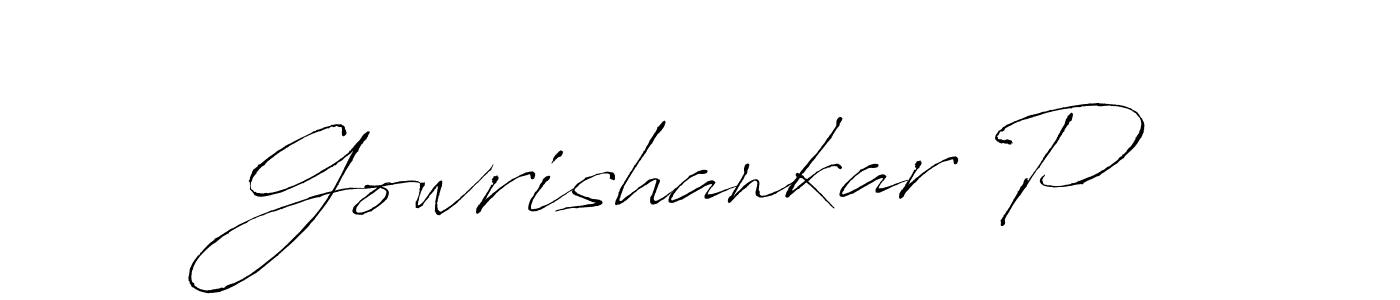 This is the best signature style for the Gowrishankar P name. Also you like these signature font (Antro_Vectra). Mix name signature. Gowrishankar P signature style 6 images and pictures png