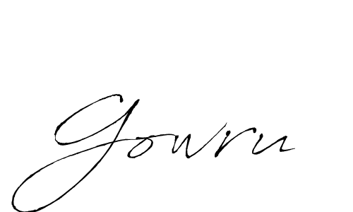if you are searching for the best signature style for your name Gowru. so please give up your signature search. here we have designed multiple signature styles  using Antro_Vectra. Gowru signature style 6 images and pictures png