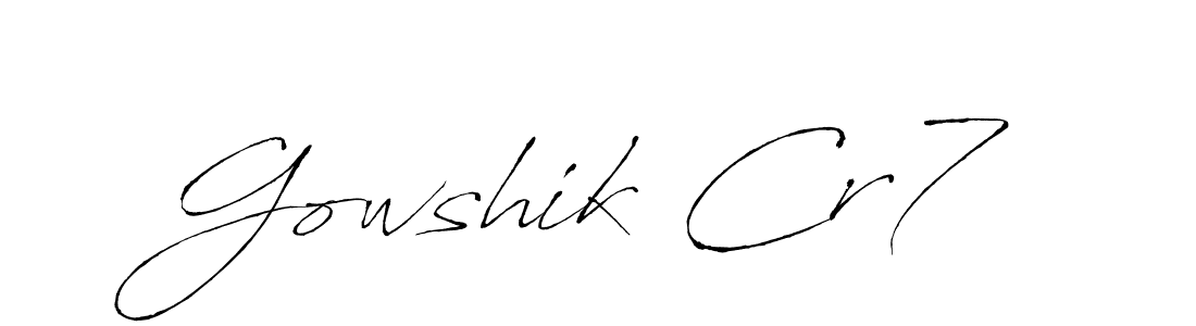 Make a beautiful signature design for name Gowshik Cr7. With this signature (Antro_Vectra) style, you can create a handwritten signature for free. Gowshik Cr7 signature style 6 images and pictures png