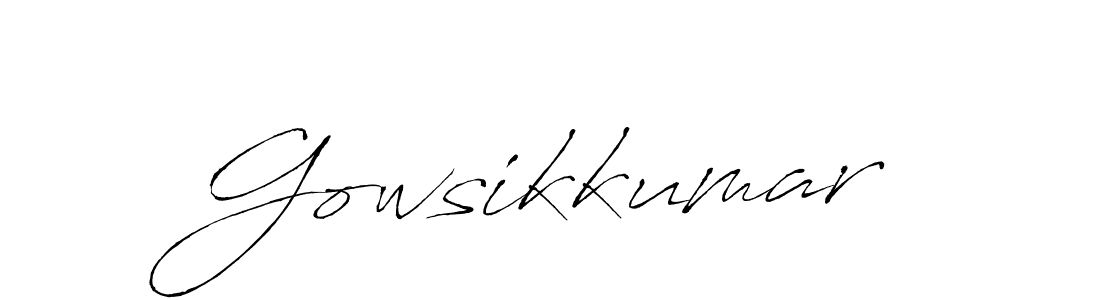 Create a beautiful signature design for name Gowsikkumar. With this signature (Antro_Vectra) fonts, you can make a handwritten signature for free. Gowsikkumar signature style 6 images and pictures png