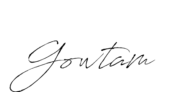 Create a beautiful signature design for name Gowtam. With this signature (Antro_Vectra) fonts, you can make a handwritten signature for free. Gowtam signature style 6 images and pictures png