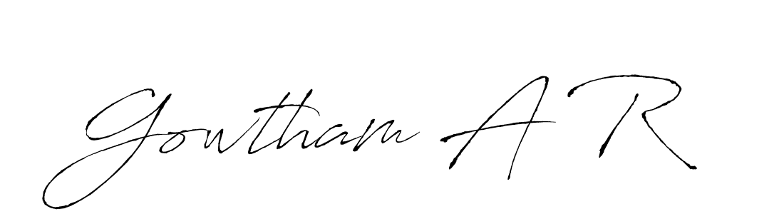 Make a beautiful signature design for name Gowtham A R. With this signature (Antro_Vectra) style, you can create a handwritten signature for free. Gowtham A R signature style 6 images and pictures png