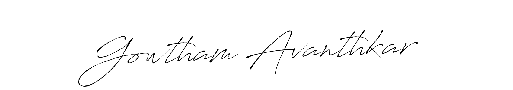 Antro_Vectra is a professional signature style that is perfect for those who want to add a touch of class to their signature. It is also a great choice for those who want to make their signature more unique. Get Gowtham Avanthkar name to fancy signature for free. Gowtham Avanthkar signature style 6 images and pictures png