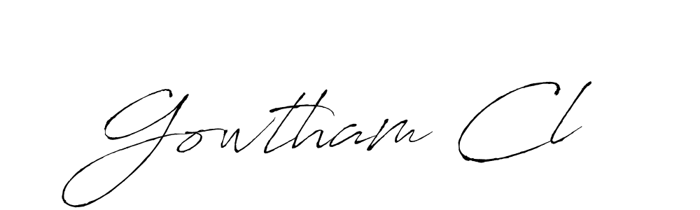 Use a signature maker to create a handwritten signature online. With this signature software, you can design (Antro_Vectra) your own signature for name Gowtham Cl. Gowtham Cl signature style 6 images and pictures png