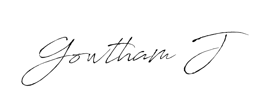 Use a signature maker to create a handwritten signature online. With this signature software, you can design (Antro_Vectra) your own signature for name Gowtham J. Gowtham J signature style 6 images and pictures png
