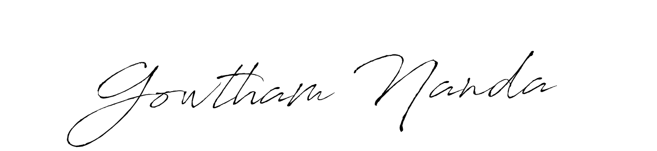 How to make Gowtham Nanda signature? Antro_Vectra is a professional autograph style. Create handwritten signature for Gowtham Nanda name. Gowtham Nanda signature style 6 images and pictures png