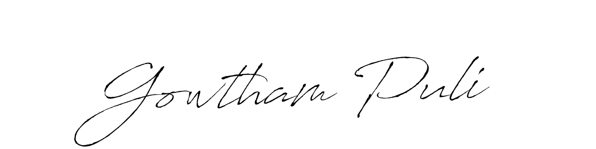 Use a signature maker to create a handwritten signature online. With this signature software, you can design (Antro_Vectra) your own signature for name Gowtham Puli. Gowtham Puli signature style 6 images and pictures png