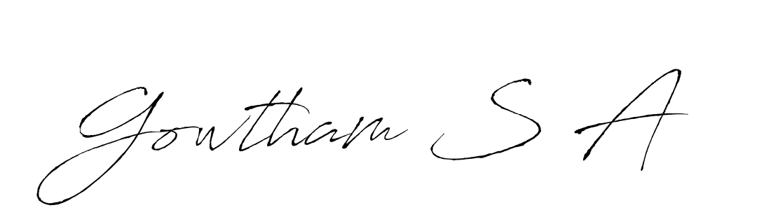 Design your own signature with our free online signature maker. With this signature software, you can create a handwritten (Antro_Vectra) signature for name Gowtham S A. Gowtham S A signature style 6 images and pictures png