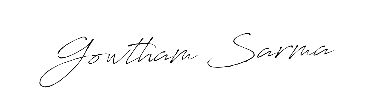 How to make Gowtham Sarma name signature. Use Antro_Vectra style for creating short signs online. This is the latest handwritten sign. Gowtham Sarma signature style 6 images and pictures png