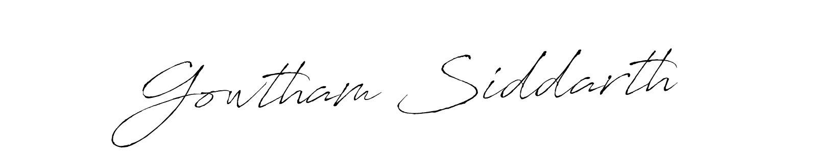 Make a beautiful signature design for name Gowtham Siddarth. With this signature (Antro_Vectra) style, you can create a handwritten signature for free. Gowtham Siddarth signature style 6 images and pictures png