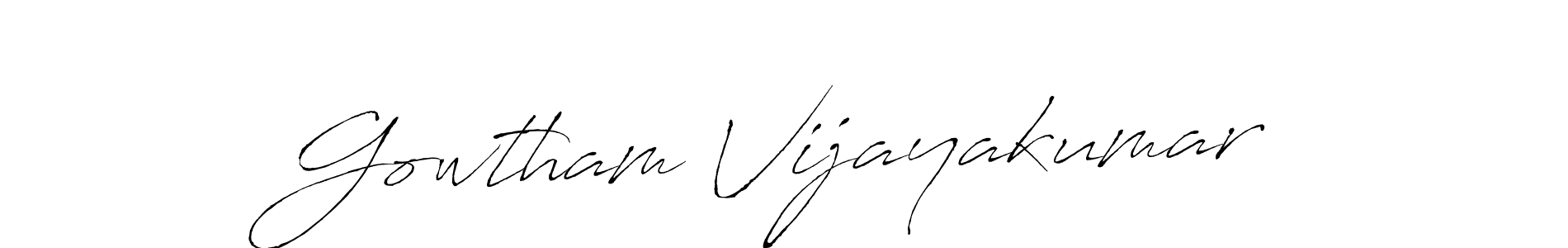 Make a beautiful signature design for name Gowtham Vijayakumar. With this signature (Antro_Vectra) style, you can create a handwritten signature for free. Gowtham Vijayakumar signature style 6 images and pictures png