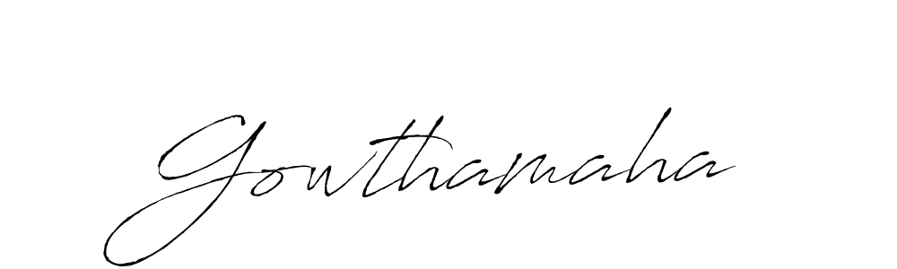 Use a signature maker to create a handwritten signature online. With this signature software, you can design (Antro_Vectra) your own signature for name Gowthamaha. Gowthamaha signature style 6 images and pictures png