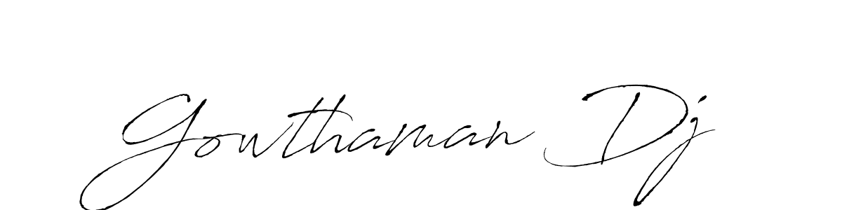 How to make Gowthaman Dj signature? Antro_Vectra is a professional autograph style. Create handwritten signature for Gowthaman Dj name. Gowthaman Dj signature style 6 images and pictures png