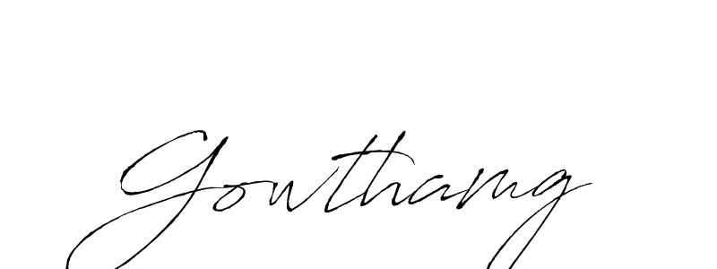 How to make Gowthamg signature? Antro_Vectra is a professional autograph style. Create handwritten signature for Gowthamg name. Gowthamg signature style 6 images and pictures png