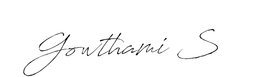 It looks lik you need a new signature style for name Gowthami S. Design unique handwritten (Antro_Vectra) signature with our free signature maker in just a few clicks. Gowthami S signature style 6 images and pictures png