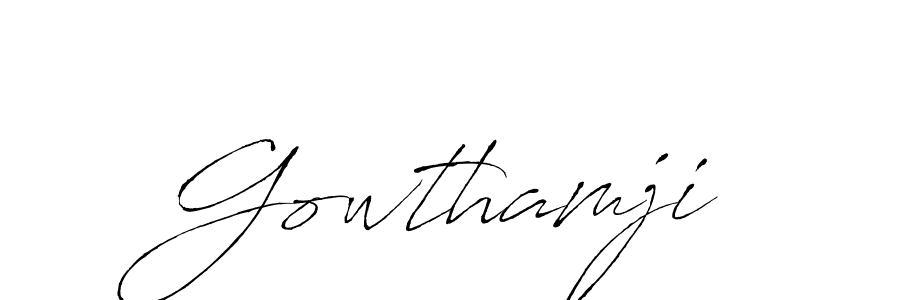 Create a beautiful signature design for name Gowthamji. With this signature (Antro_Vectra) fonts, you can make a handwritten signature for free. Gowthamji signature style 6 images and pictures png