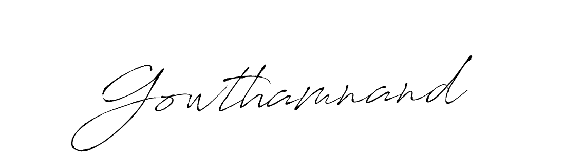 Design your own signature with our free online signature maker. With this signature software, you can create a handwritten (Antro_Vectra) signature for name Gowthamnand. Gowthamnand signature style 6 images and pictures png