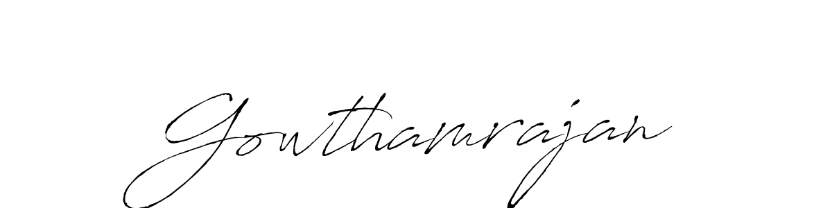 How to make Gowthamrajan signature? Antro_Vectra is a professional autograph style. Create handwritten signature for Gowthamrajan name. Gowthamrajan signature style 6 images and pictures png