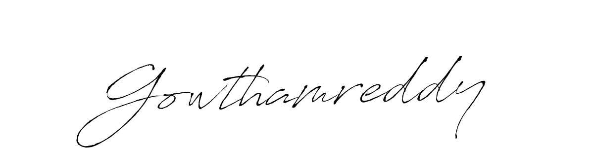 Gowthamreddy stylish signature style. Best Handwritten Sign (Antro_Vectra) for my name. Handwritten Signature Collection Ideas for my name Gowthamreddy. Gowthamreddy signature style 6 images and pictures png