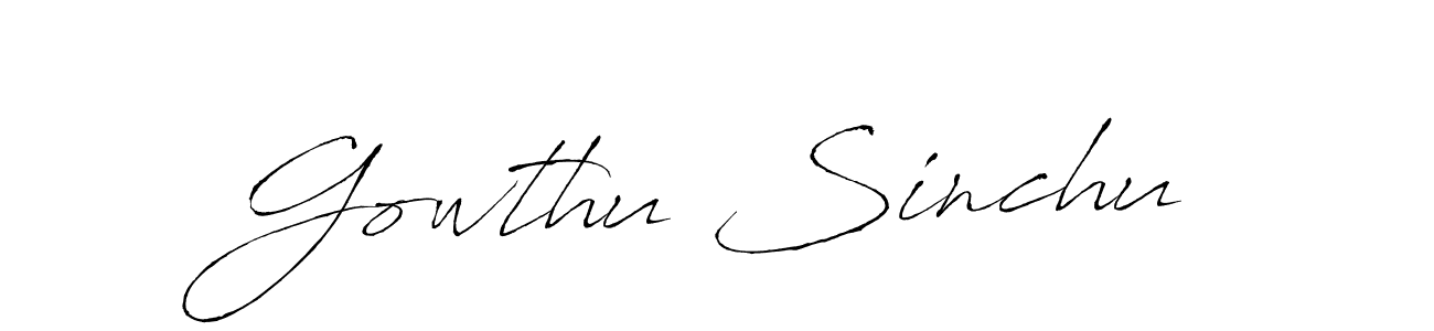 It looks lik you need a new signature style for name Gowthu Sinchu. Design unique handwritten (Antro_Vectra) signature with our free signature maker in just a few clicks. Gowthu Sinchu signature style 6 images and pictures png