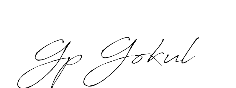 Make a beautiful signature design for name Gp Gokul. With this signature (Antro_Vectra) style, you can create a handwritten signature for free. Gp Gokul signature style 6 images and pictures png