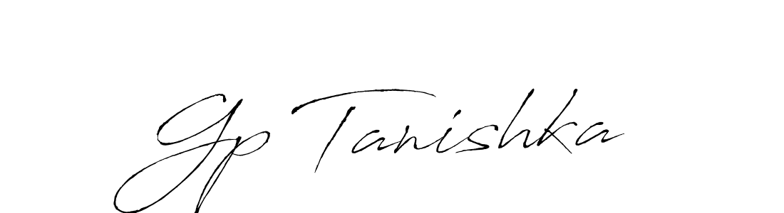 How to make Gp Tanishka name signature. Use Antro_Vectra style for creating short signs online. This is the latest handwritten sign. Gp Tanishka signature style 6 images and pictures png