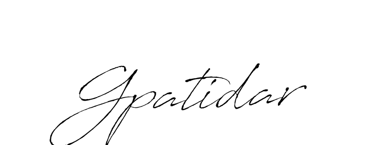 Create a beautiful signature design for name Gpatidar. With this signature (Antro_Vectra) fonts, you can make a handwritten signature for free. Gpatidar signature style 6 images and pictures png