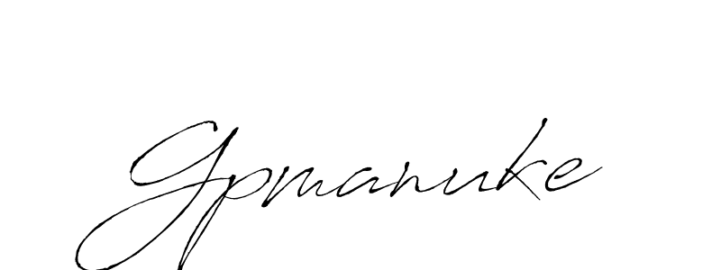 Antro_Vectra is a professional signature style that is perfect for those who want to add a touch of class to their signature. It is also a great choice for those who want to make their signature more unique. Get Gpmanuke name to fancy signature for free. Gpmanuke signature style 6 images and pictures png